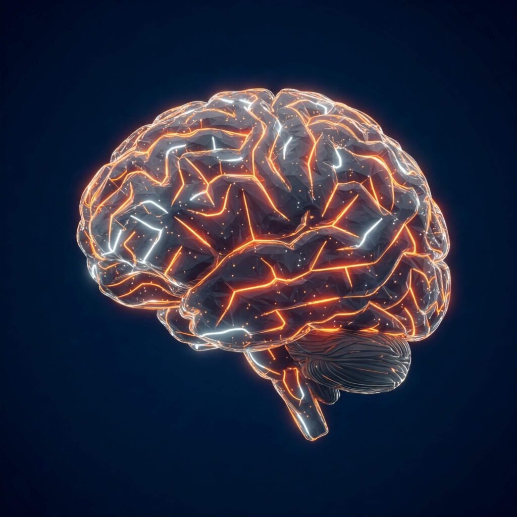 Brain illustrating learning connections