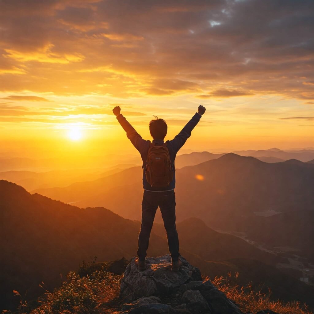 Success mindset motivational scene