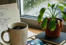 Mental Wellness: Proven Ways to Stay Balanced in a Busy World Spilled coffee, cracked phone, wilted plant chaos.