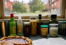 Gratitude Practices: 3 Simple Ways to Boost Mental Health & Happiness Cluttered pie and journal on rainy morning.