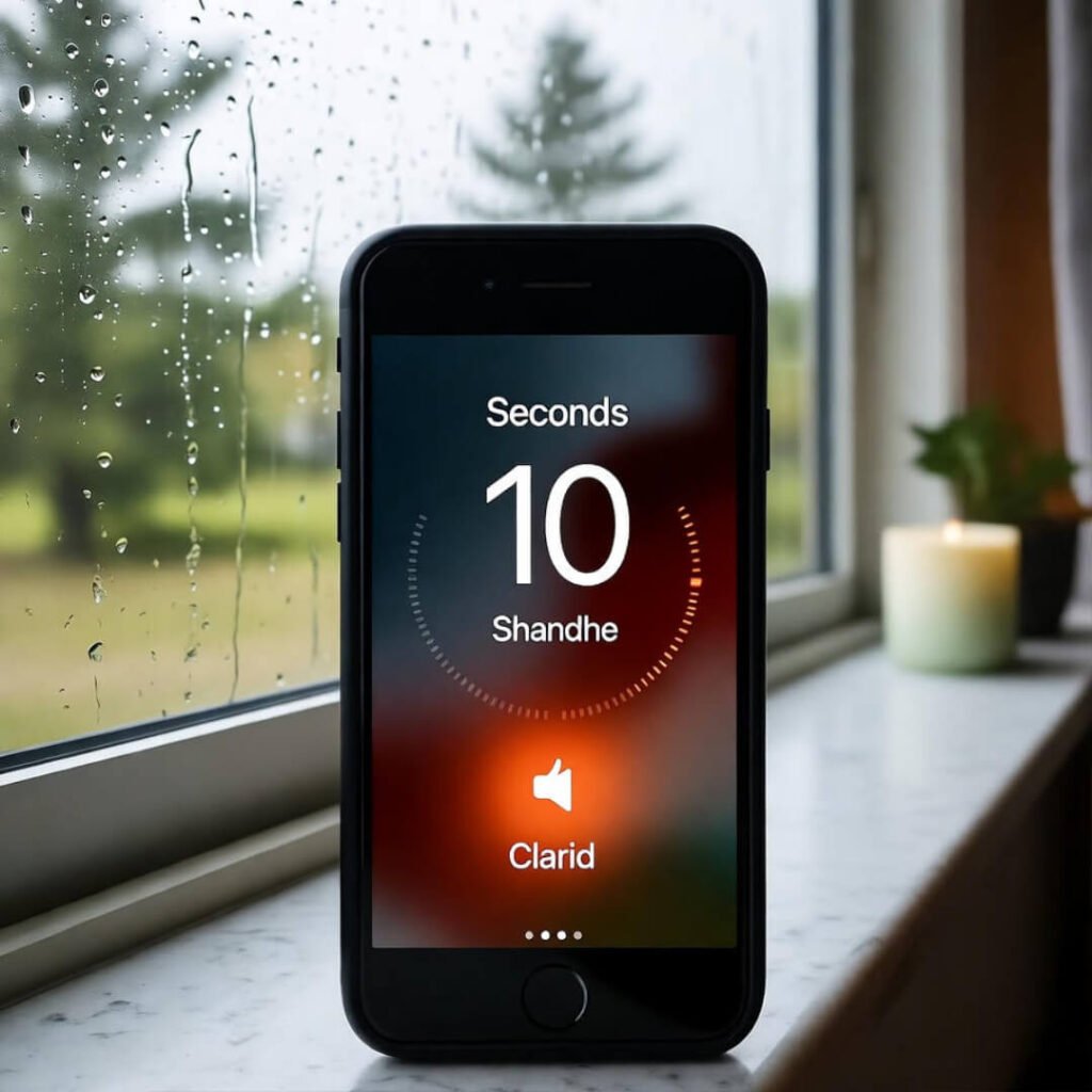 Pomodoro timer ends in rain.