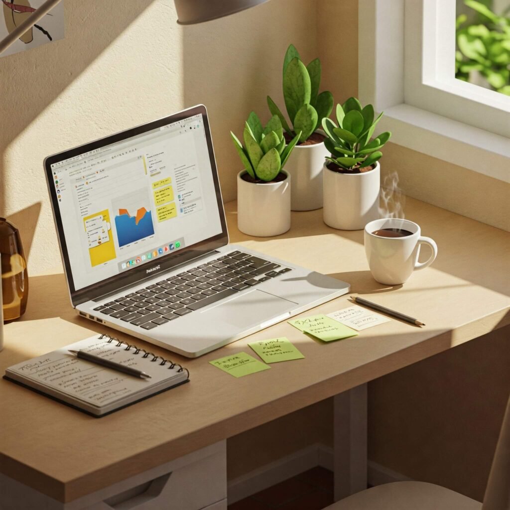 Simple and highlights key elements.