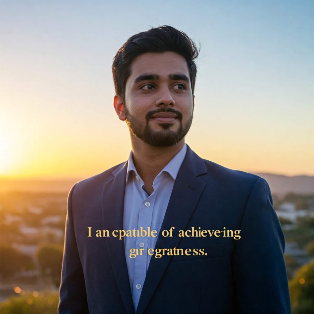 Confident Person Sunrise Affirmation: Combines key elements.