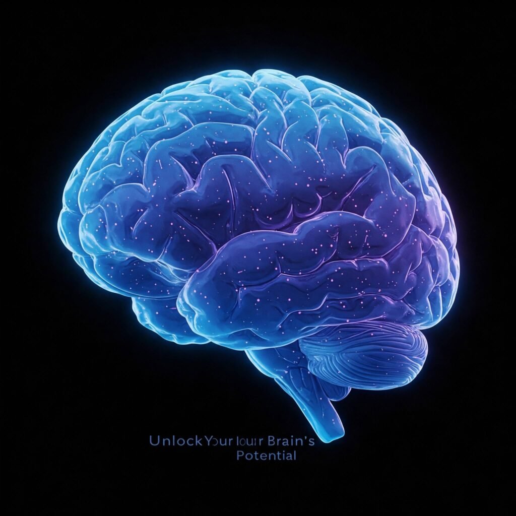 Glowing brain: Unlock your brain's potential.