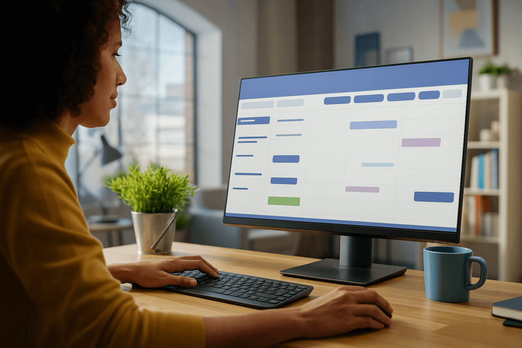 Productivity apps on laptop
