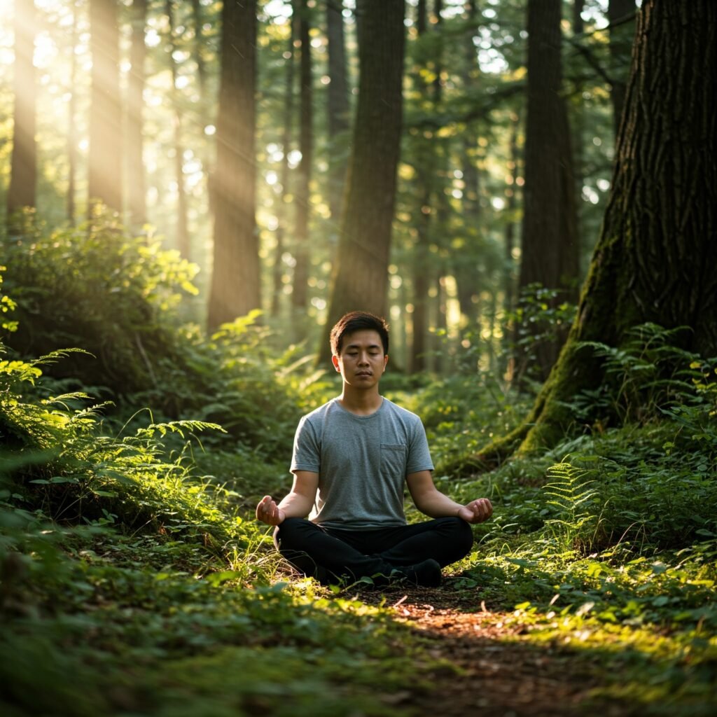Forest meditation serenity