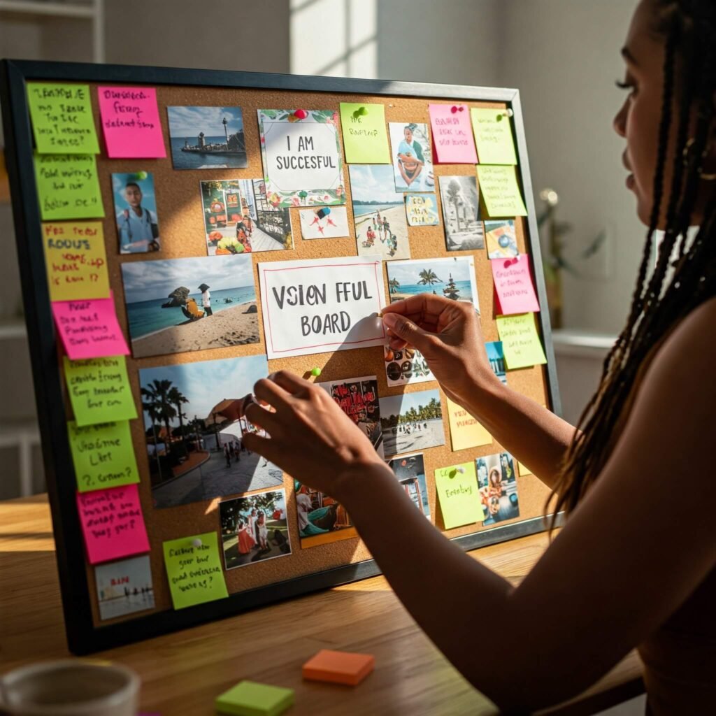 Creating a vision board.