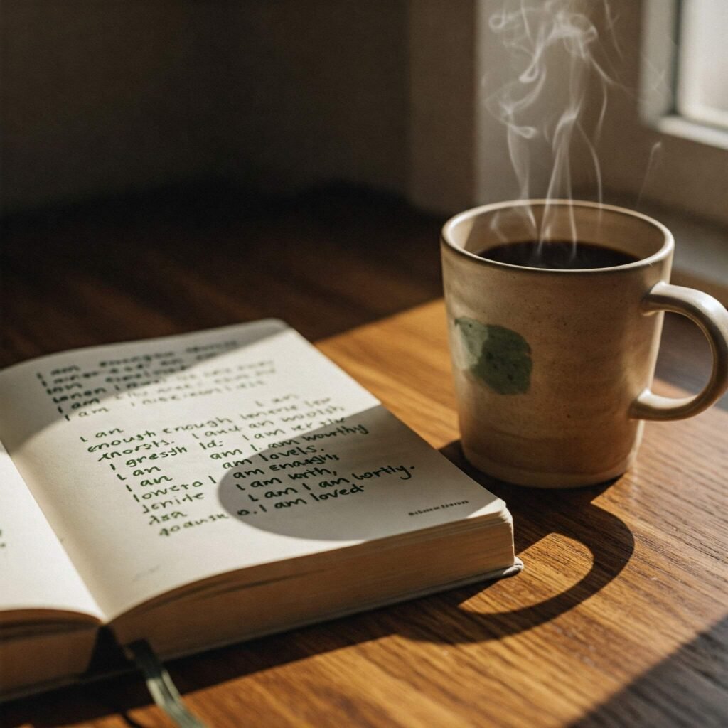 Affirmation Journal Coffee: Simple and descriptive.