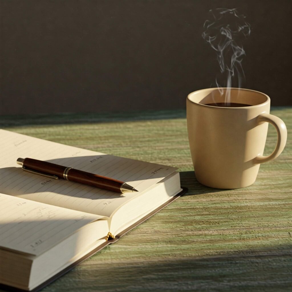 Journal and Coffee