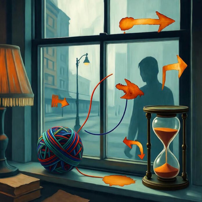 Impressionistic view of mental untangling for overcoming obstacles. Impressionistic view of mental untangling for overcoming obstacles.