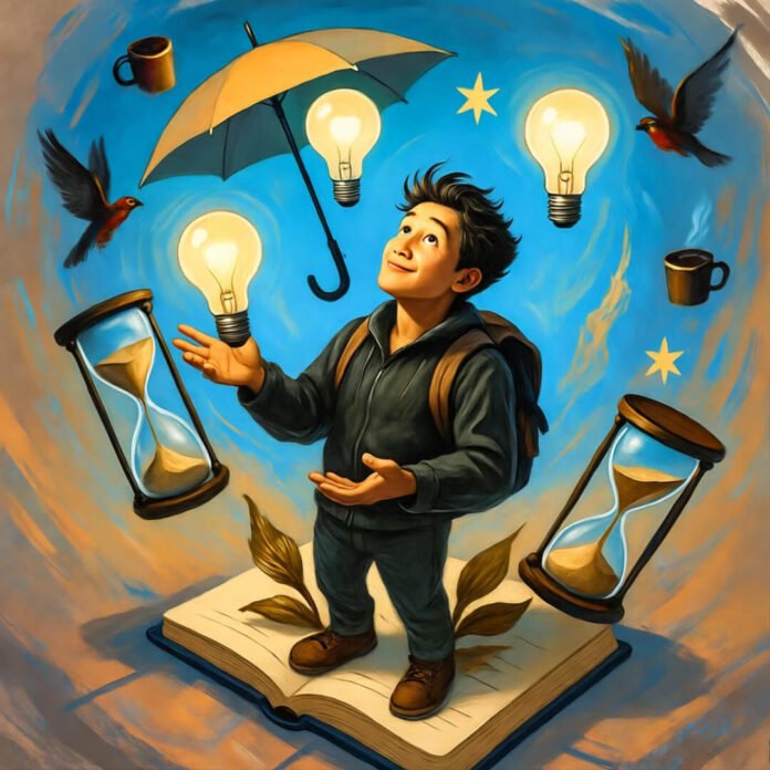 Juggling ideas for success mindset. Juggling ideas for success mindset.