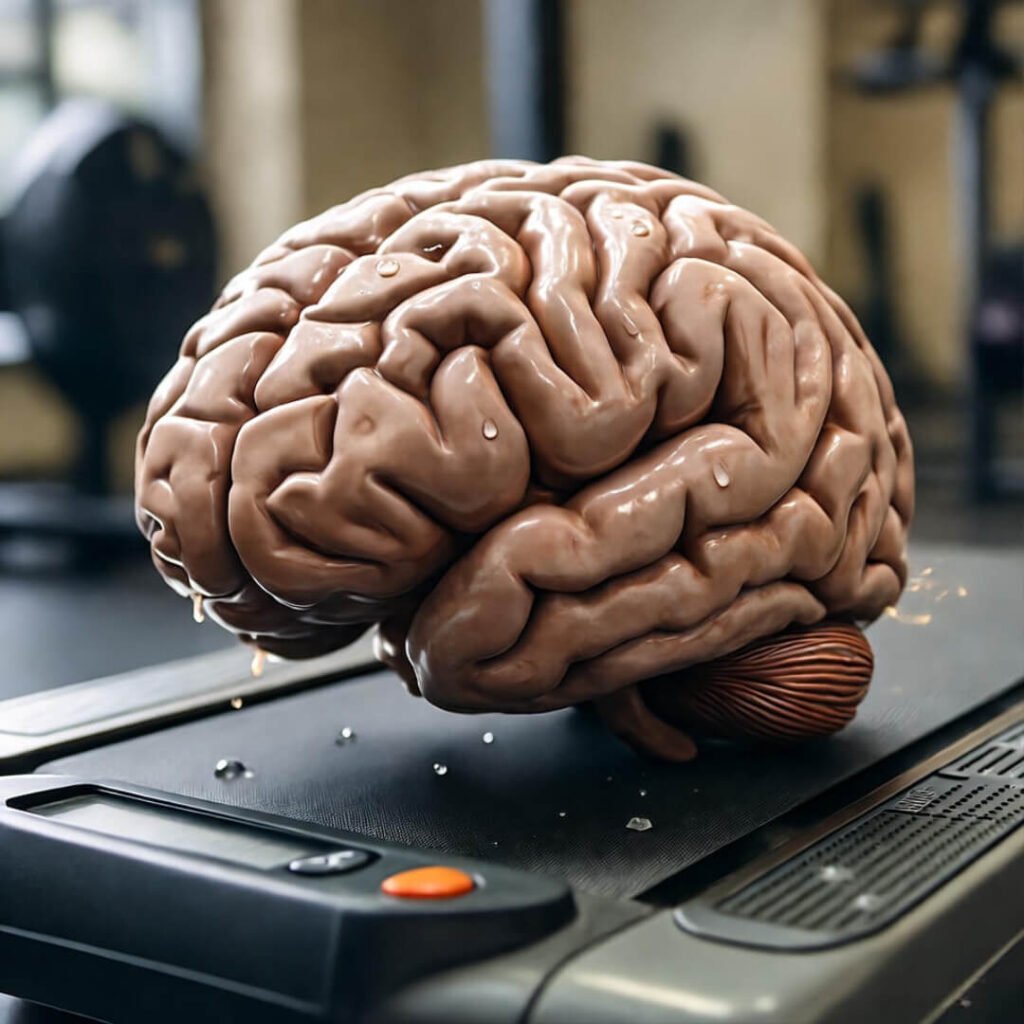 Brain sweating on treadmill.