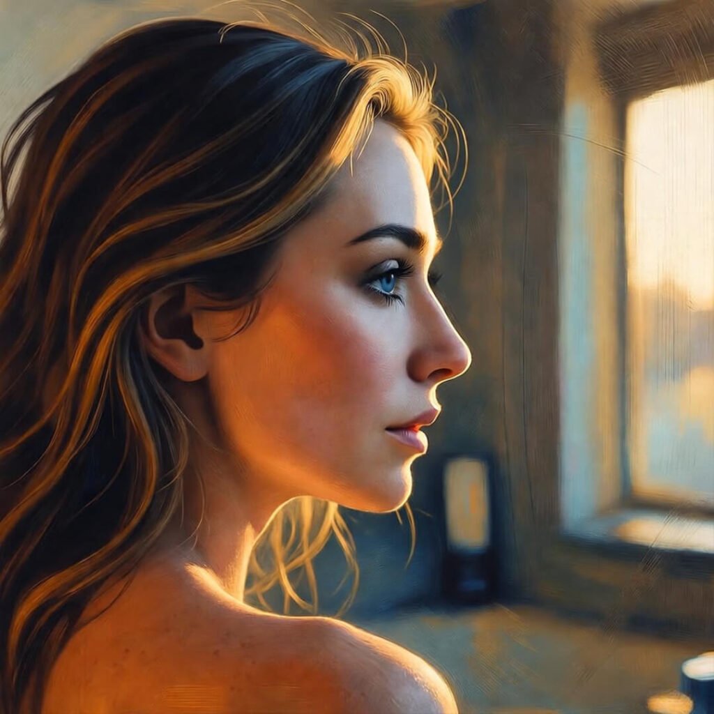 Mirror shows empowered self.