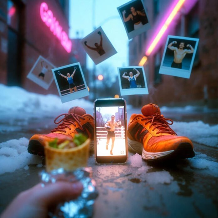 Greasy burrito, old shoes, floating athlete Polaroids in slush. Greasy burrito, old shoes, floating athlete Polaroids in slush.