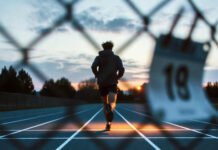Powerful Motivational Sports Quotes to Inspire You During Tough Times Lone runner at dawn on rainy track.