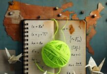 The Best Ways to Improve Your Skills and Expand Your Knowledge Neon yarn tangles notebook on US map.