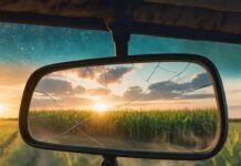 5 Positive Affirmations That Will Change Your Life Cracked mirror reflects sunrise, coffee mug steams.