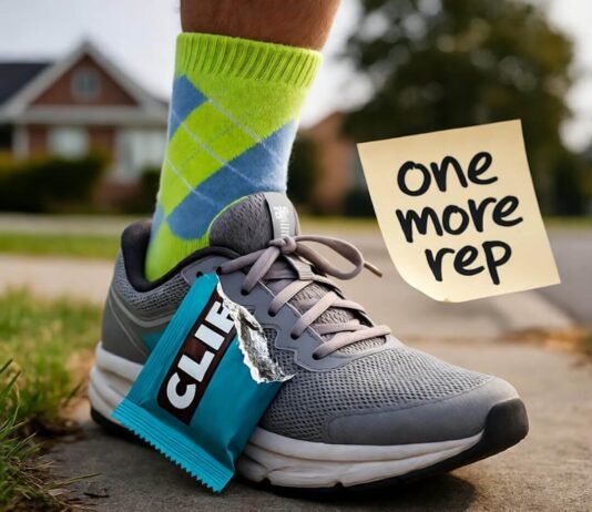 Continuous Self-Improvement: Unlock Daily Progress with These Proven Habits Sticky note and wrapper on sweaty shoe mid-run.