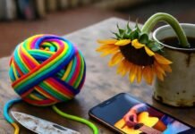 Best Learning Strategies for New Skills Neon yarn tangled with knife, wilted sunflower, guitar tutorial.
