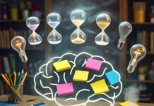 How to Improve Focus: 7 Proven Concentration Techniques Sticky-note brain over cluttered desk.