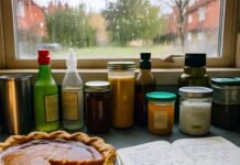 Gratitude Practices: 3 Simple Ways to Boost Mental Health & Happiness Cluttered pie and journal on rainy morning.