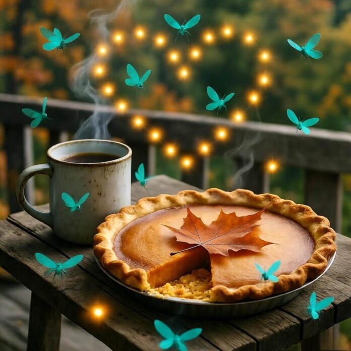 Pumpkin pie, coffee, firefly heart.