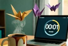 Study Techniques for Improving Focus and Efficiency Spilled coffee, frozen timer, floating cranes.