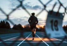 Powerful Motivational Sports Quotes to Inspire You During Tough Times Lone runner at dawn on rainy track.