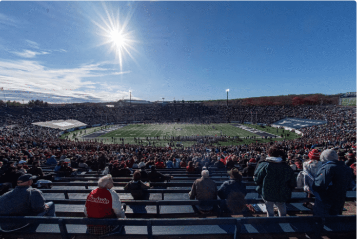 A view of the stadium during a Harvard Yale football game in New Haven, Connecticut, on November 18, 2023. Williams Paul/Icon Sportswire/AP A view of the stadium during a Harvard Yale football game in New Haven, Connecticut, on November 18, 2023. Williams Paul/Icon Sportswire/AP