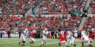 Blog Title: UNLV Rebels’ Electrifying 38-10 Rout of Hawaii: Colandrea’s Arm Lights Up the Desert Night* UNLV (9-2, 5-2 Mountain West Conference) turned the game-opening drive into a 44-yard field goal by Ramon Villela, but Hawaii (7-4, 4-3) answered with Micah Alejado's 70-yard scoring strike to Jackson Harris on the Rainbow Warriors' third play from scrimmage.